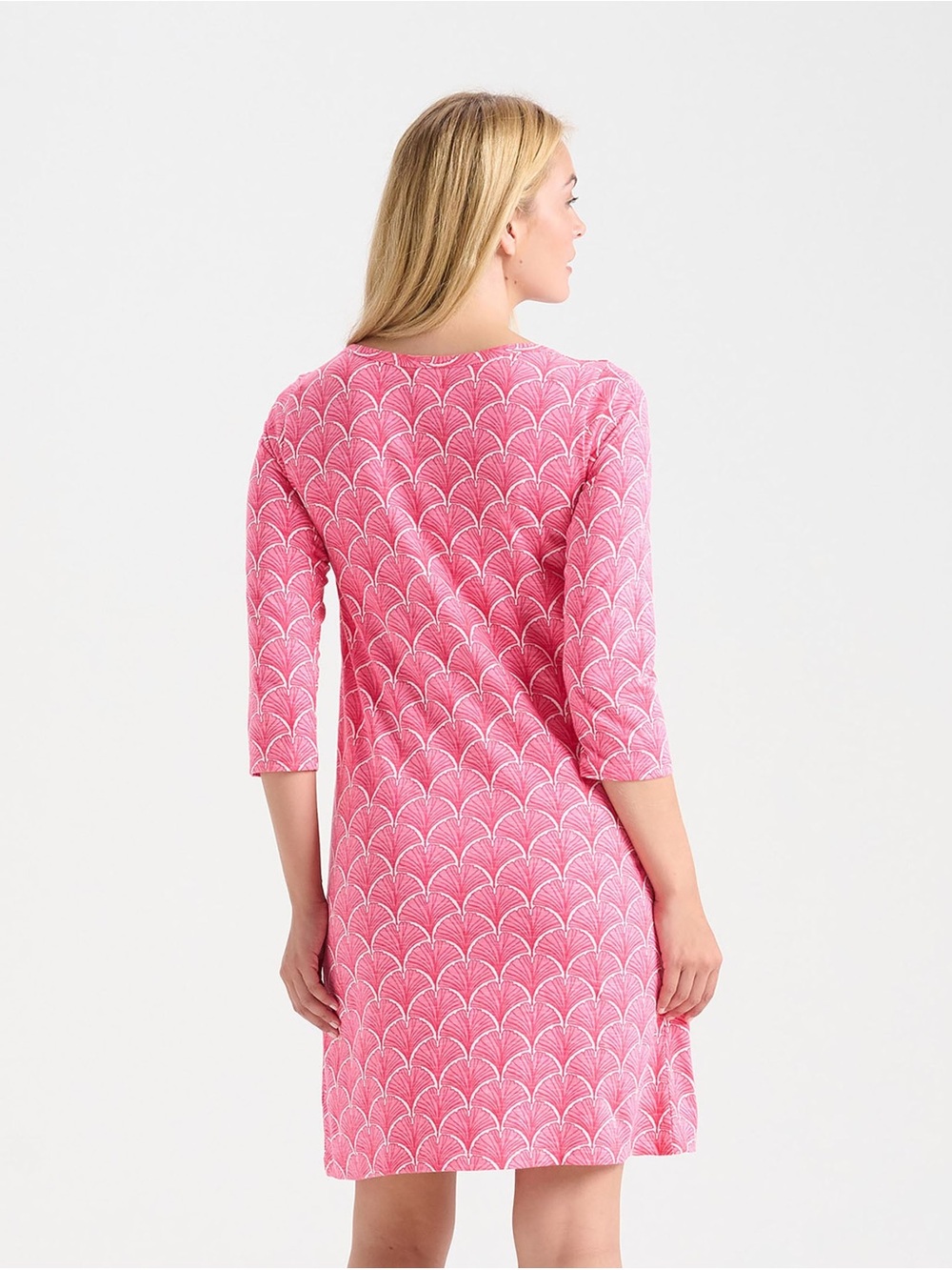 Capelton Road by Hatley Coral Fans 3/4 Sleeve Summer Dress - Picture 3 of 10